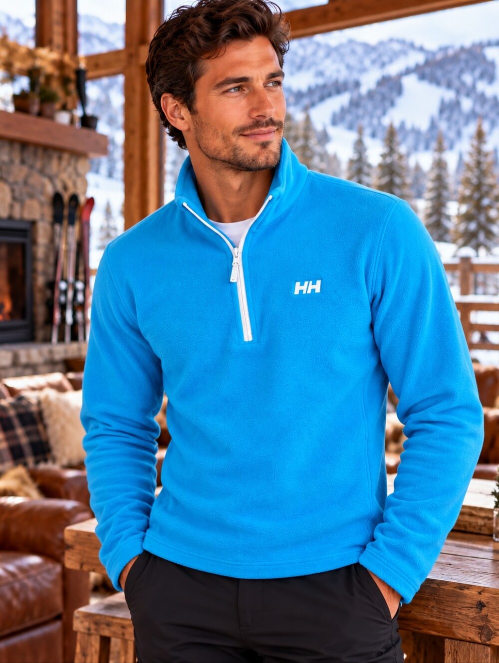Helly Hansen Mens Daybreaker Quarter Zip Polartec Fleece pullover large blue